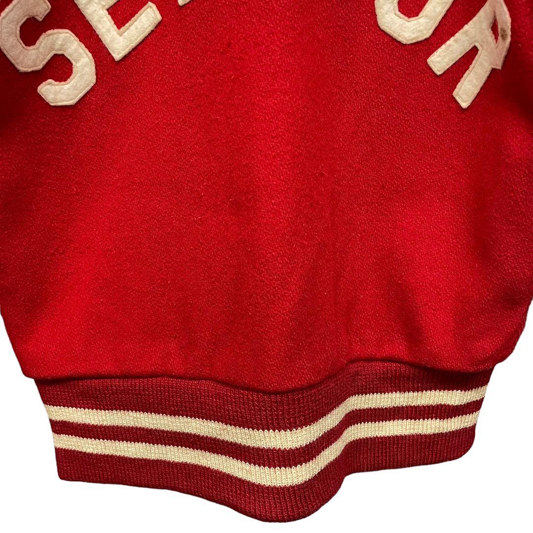 50s SEYMOUR 赤 ワッペンロゴ スタジャン ヴィンテージ USA古着