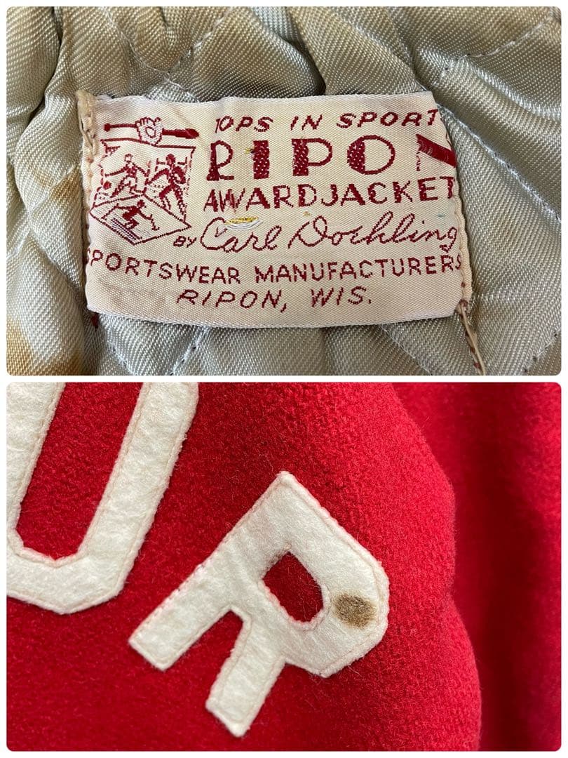 50s SEYMOUR 赤 ワッペンロゴ スタジャン ヴィンテージ USA古着