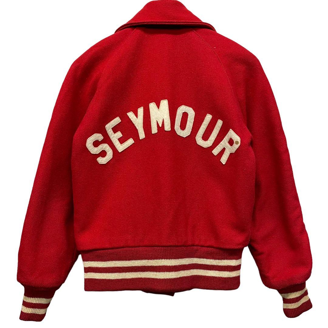 50s SEYMOUR 赤 ワッペンロゴ スタジャン ヴィンテージ USA古着