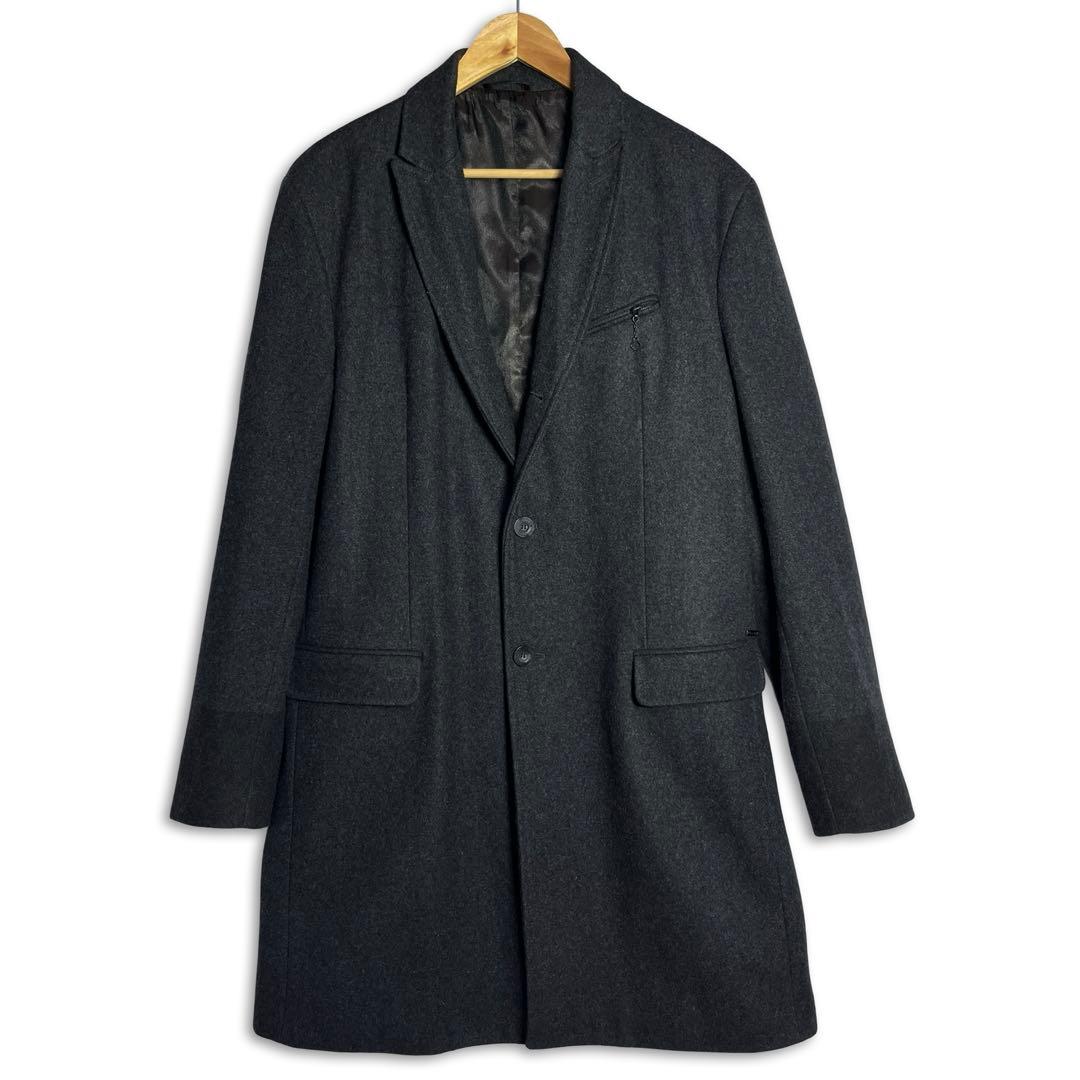 セール中⚡美品✨DIESEL チェスターコート XL ダークグレー