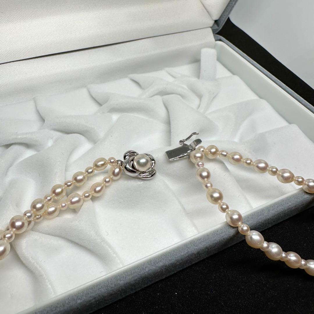 田崎真珠✨TASAKI 2連パールネックレス 本真珠 約3.2~4.9mm