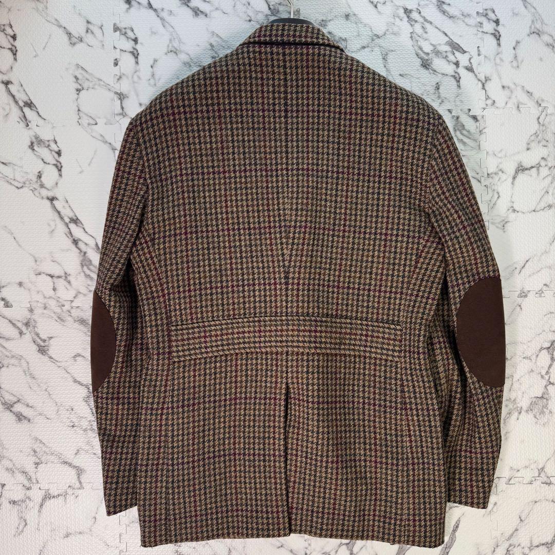ケント　テーラードジャケット　ツイード　エルボーパッチ　千鳥格子柄　大きいサイズ