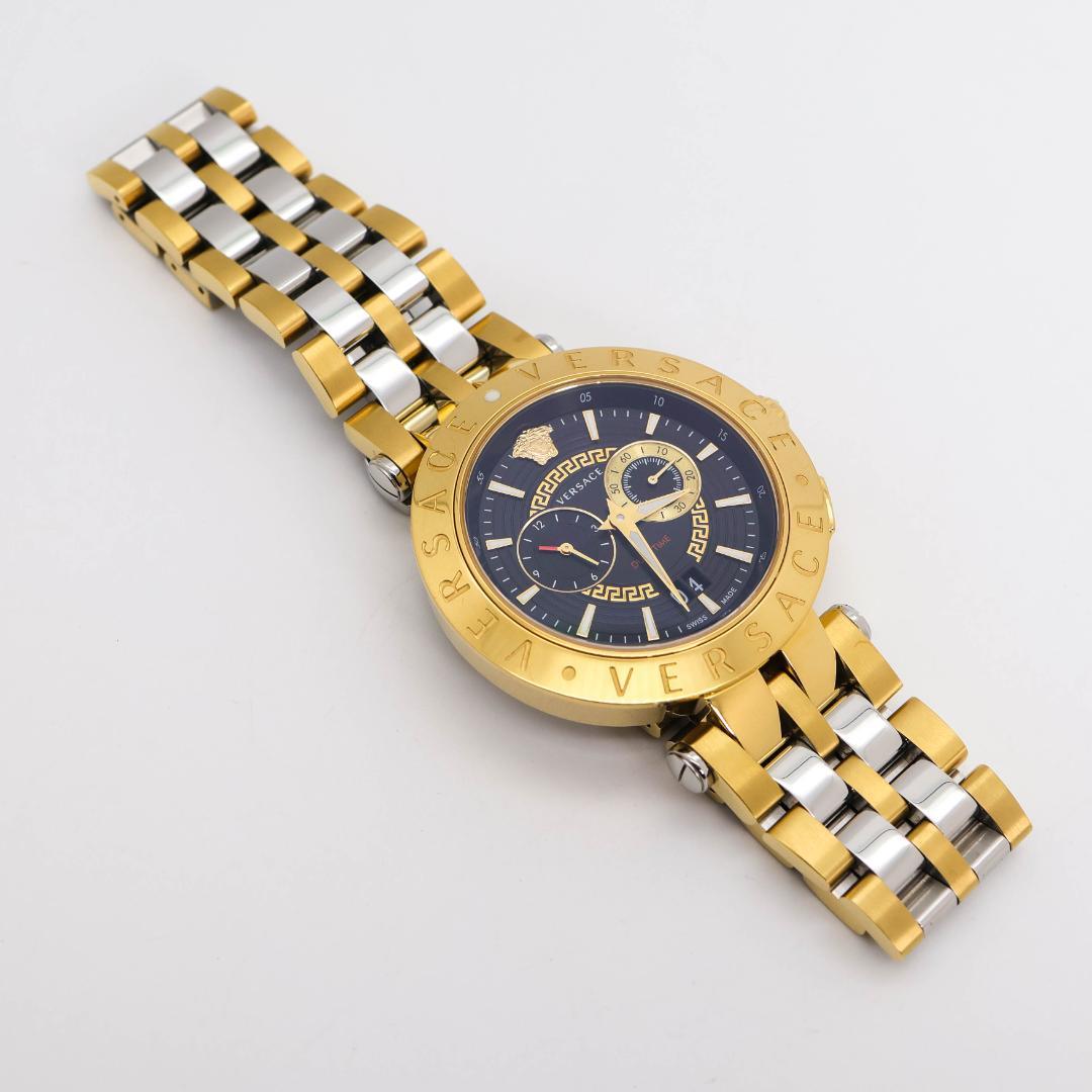 □稼働 VERSACE 腕時計 メデューサ デュアルタイム ゴールド 2617