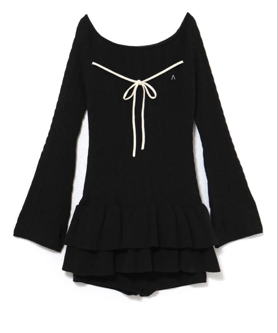 即日発送ブラックMilky frill mini dress andmary
