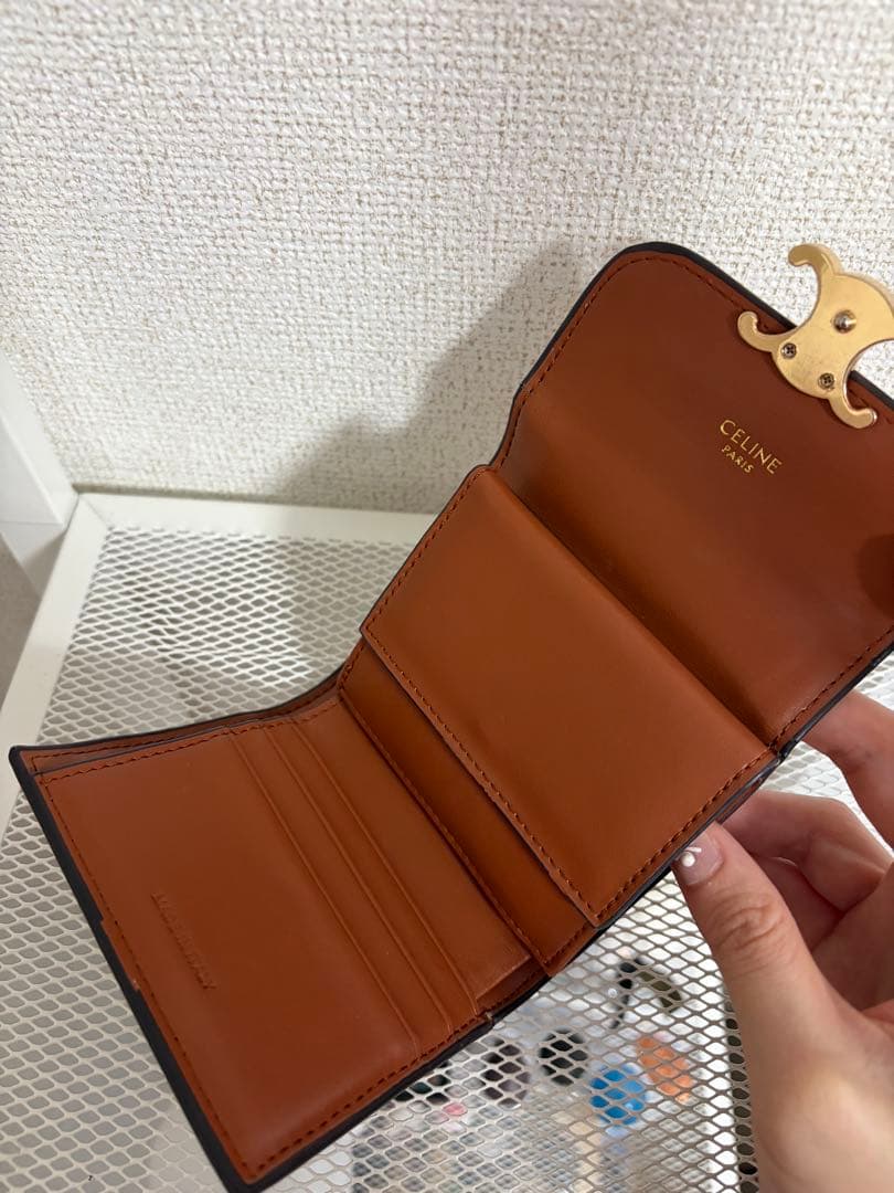 CELINE 三つ折り財布 ベージュ/ブラウン