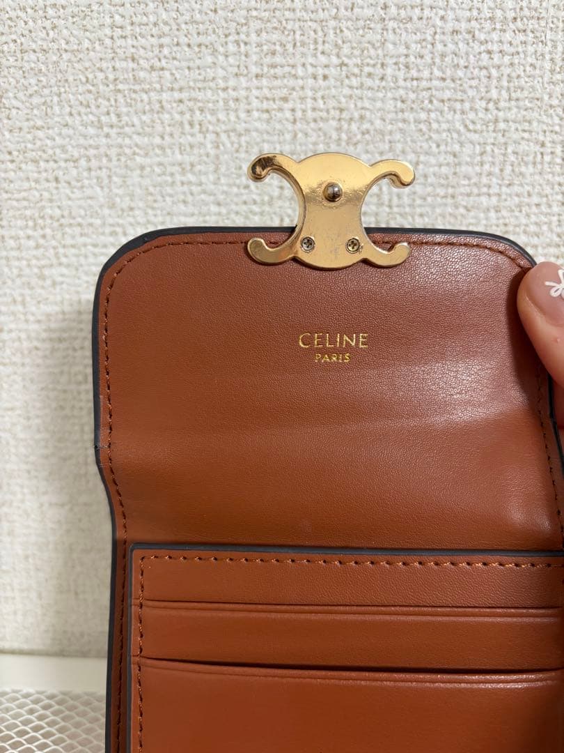 CELINE 三つ折り財布 ベージュ/ブラウン