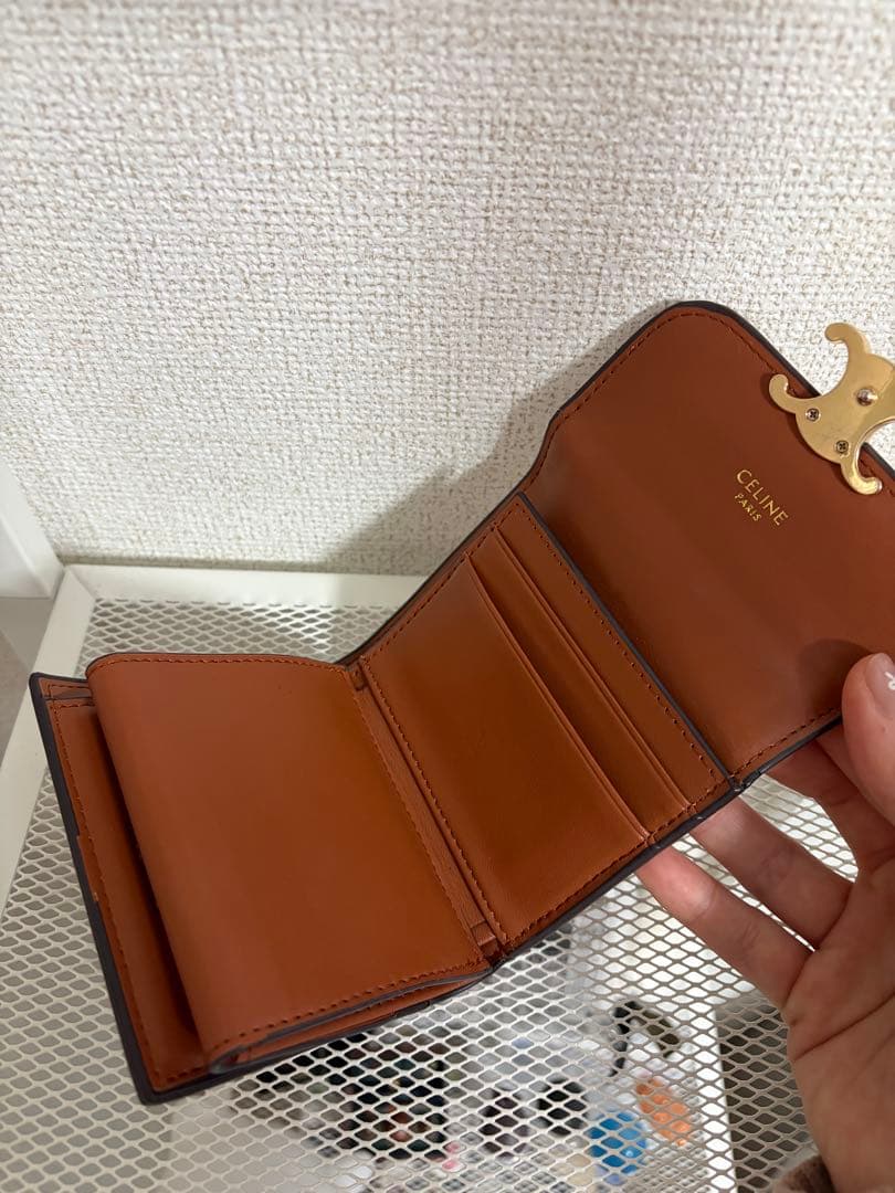 CELINE 三つ折り財布 ベージュ/ブラウン
