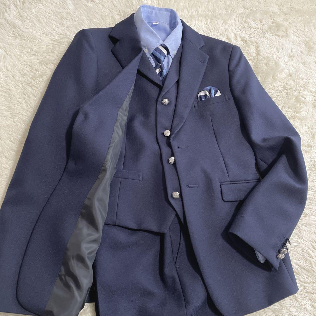 極美品　WF ワンダーファクトリー　スリーピース　スーツ　6点　170 ネイビー