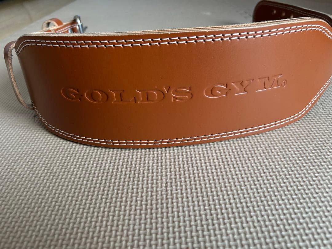 GOLD'S GYM トレーニングパワーベルト Mサイズ ブラウン