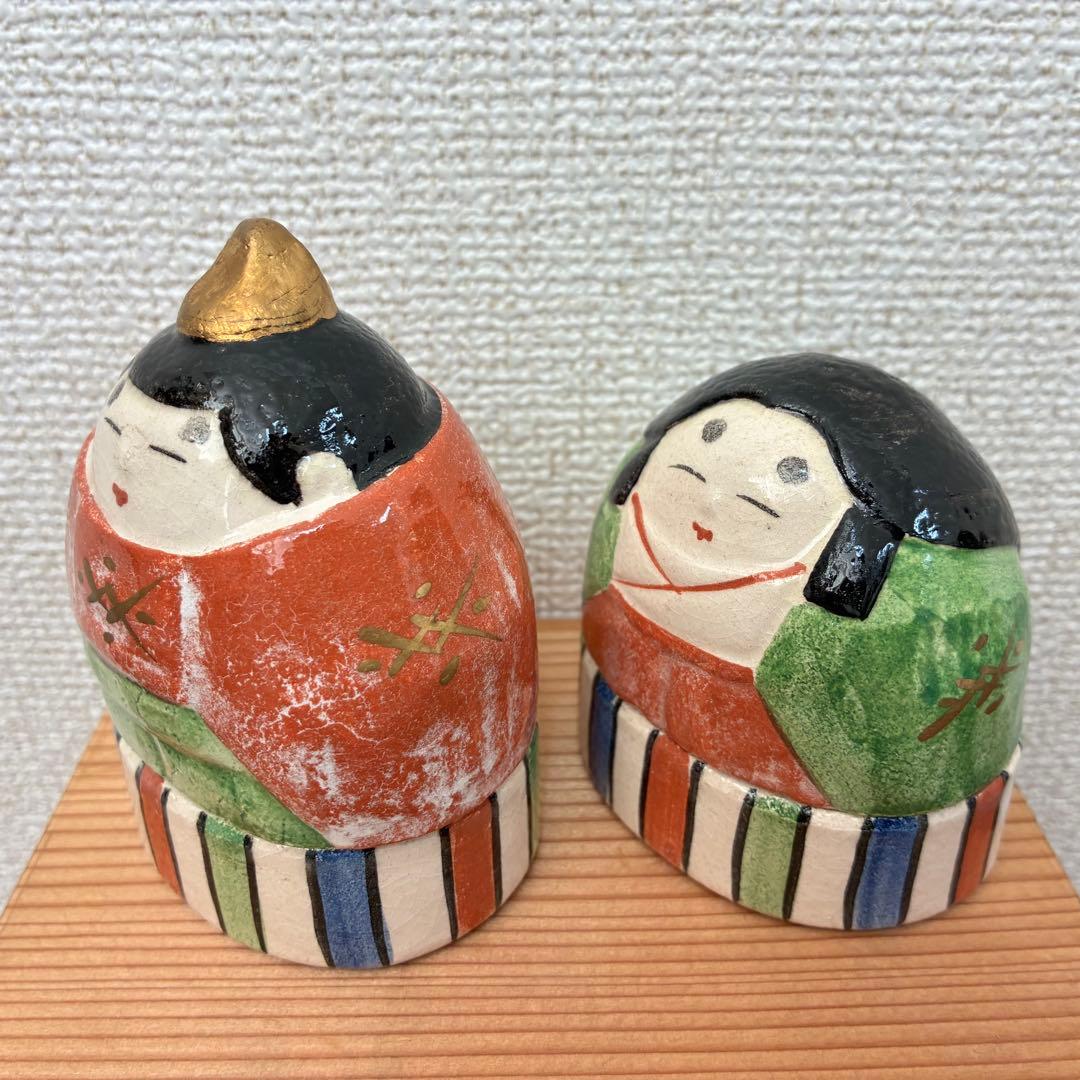 醍醐窯 島荷平 楽焼 雛形香合 蓋もの おひな様 珍味入れ