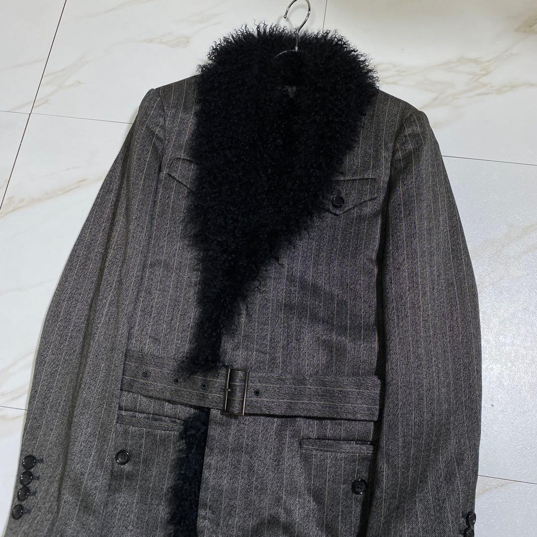 希少⭐︎POLITELY ヘリンボーン ラムファー ミリタリートレンチコート 比翼