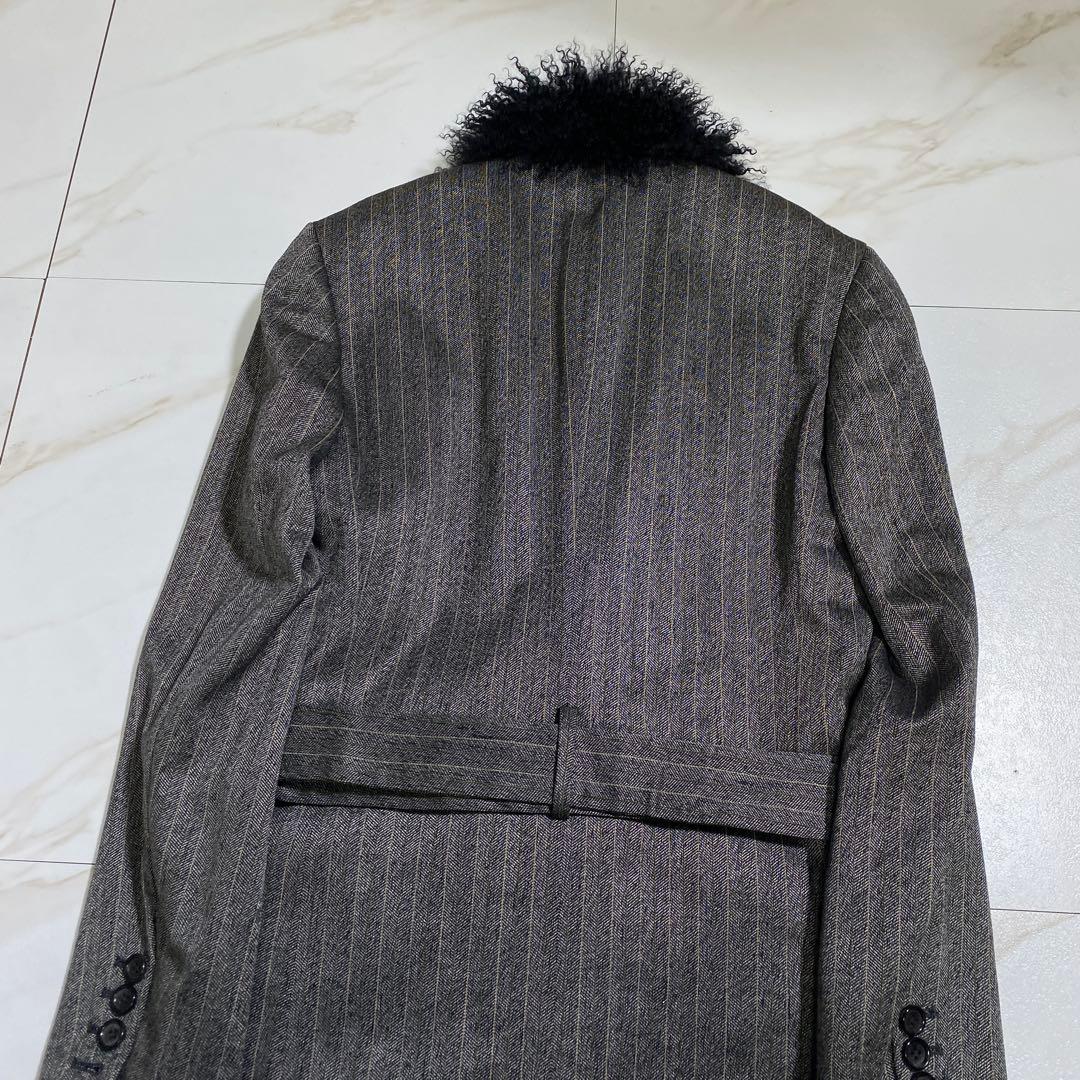 希少⭐︎POLITELY ヘリンボーン ラムファー ミリタリートレンチコート 比翼