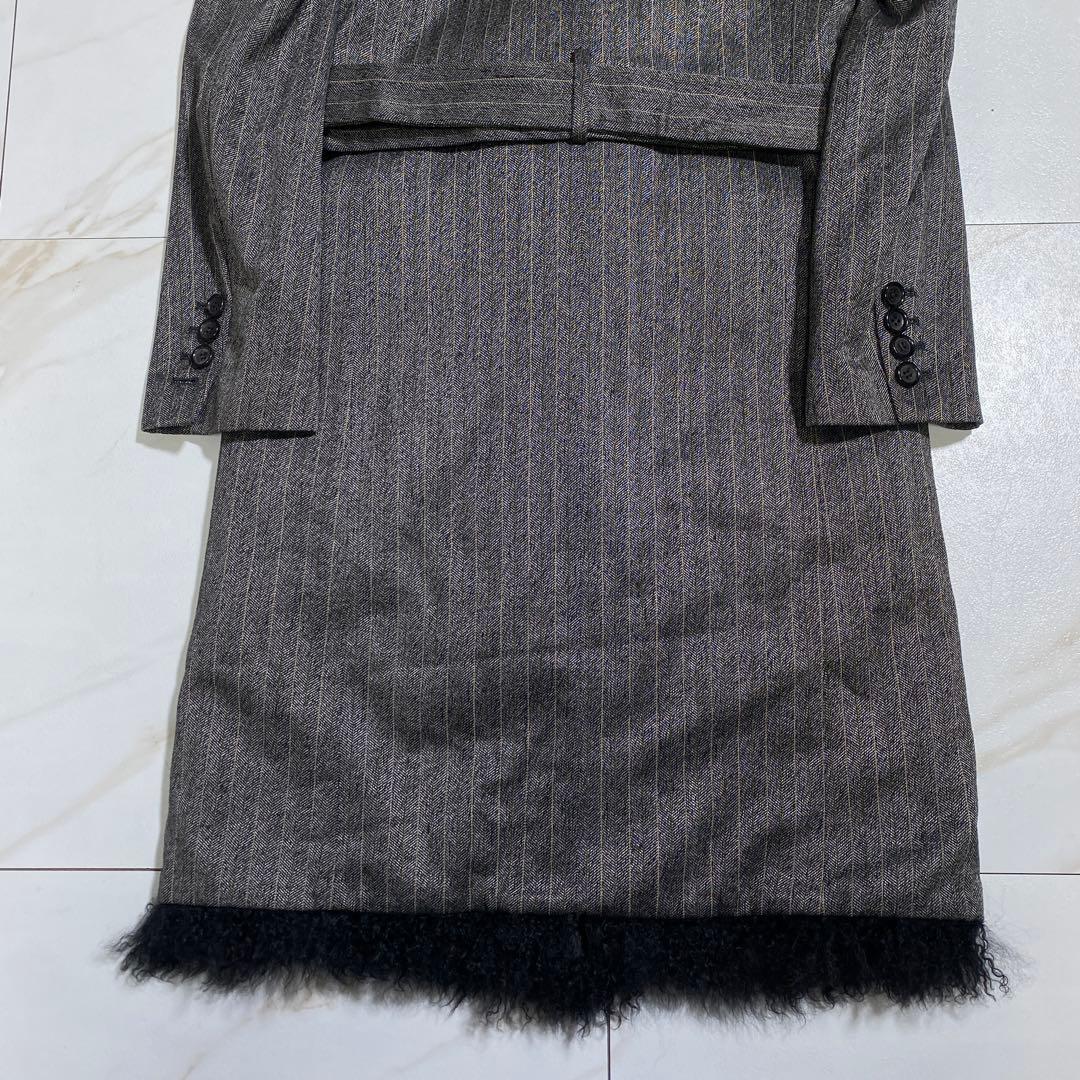 希少⭐︎POLITELY ヘリンボーン ラムファー ミリタリートレンチコート 比翼