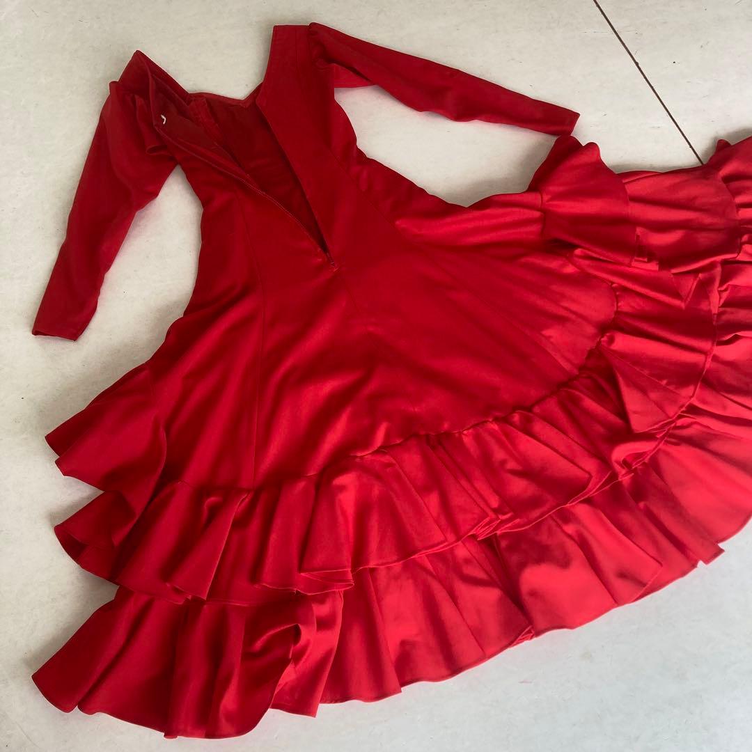 良品 フラメンコ衣装 ロングワンピース ティアード ロングドレス オーダーメイド