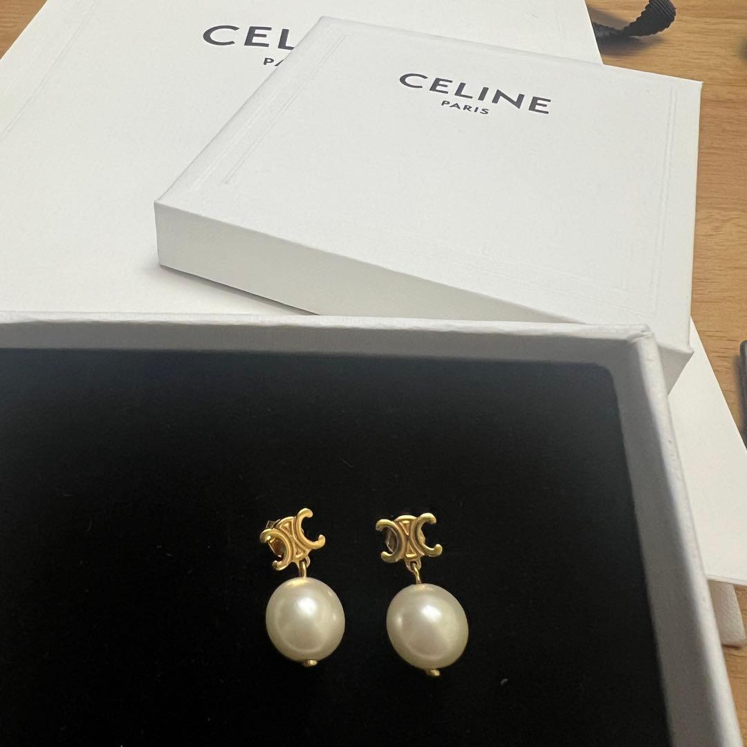 レ・パール CELINE ピアス / ゴールドフィニッシュ ブラス＆ガラスパール