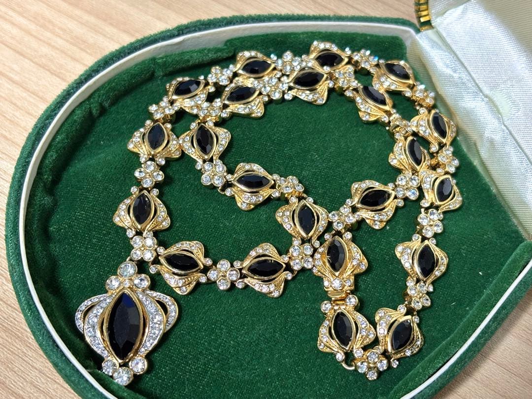 希少 A&S ヴィンテージ ゴールド ラインストーン ネックレス