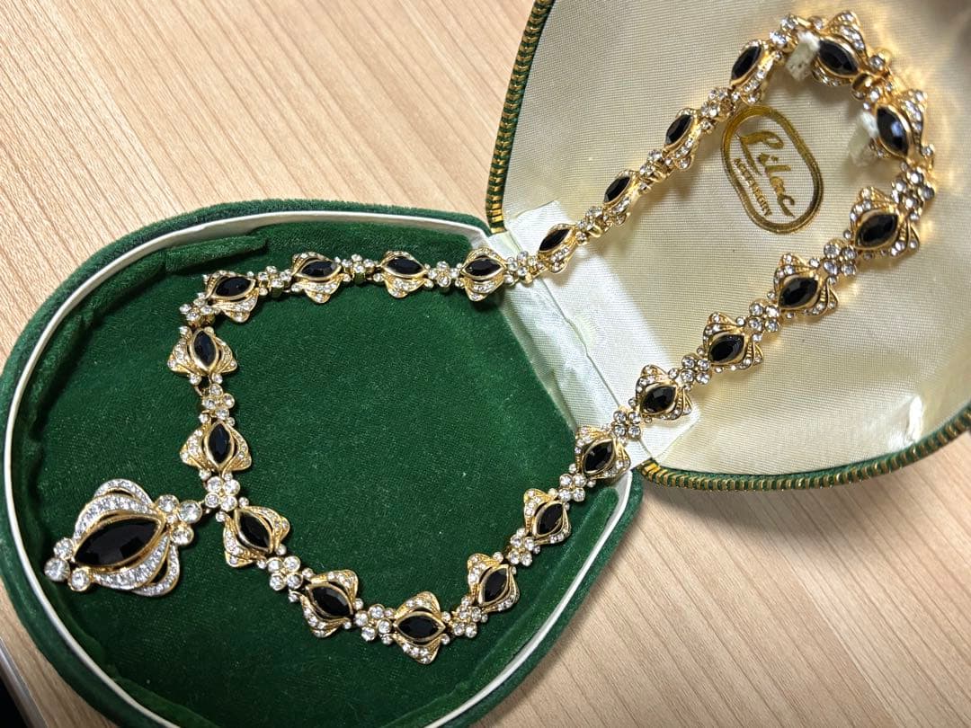 希少 A&S ヴィンテージ ゴールド ラインストーン ネックレス