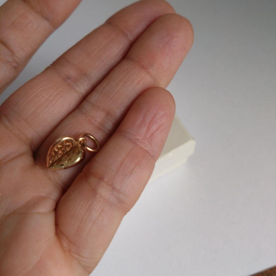 agete　アガット　ハート型立体チャーム　ハートパーツ　10金　k10