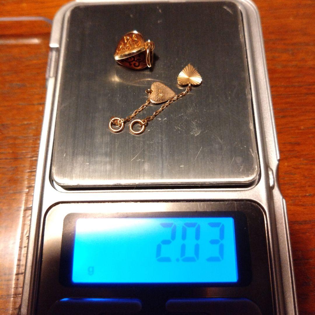 agete　アガット　ハート型立体チャーム　ハートパーツ　10金　k10