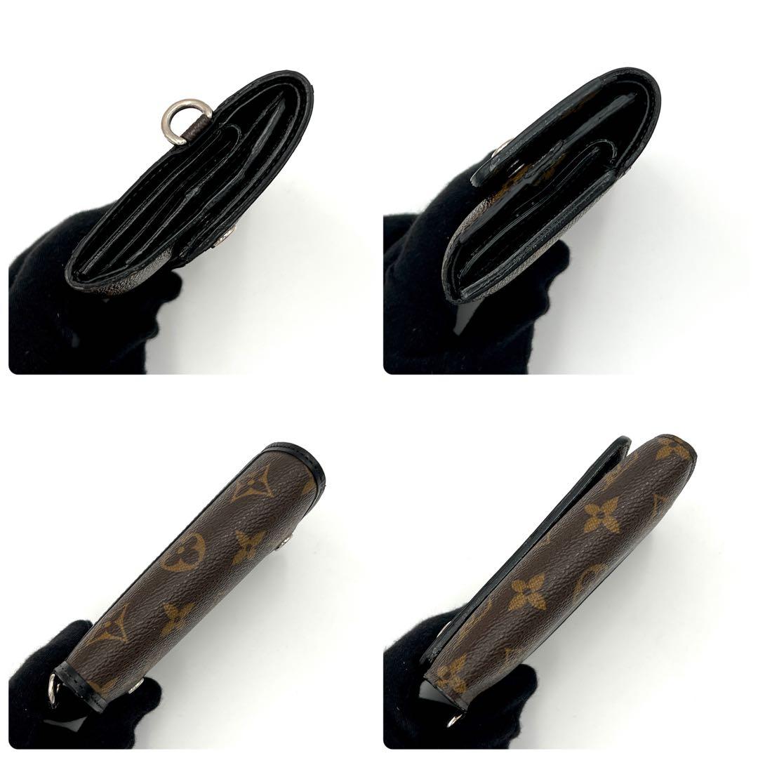 【美品】ルイヴィトン モノグラム マカサー チェーン コンパクト 三つ折り財布