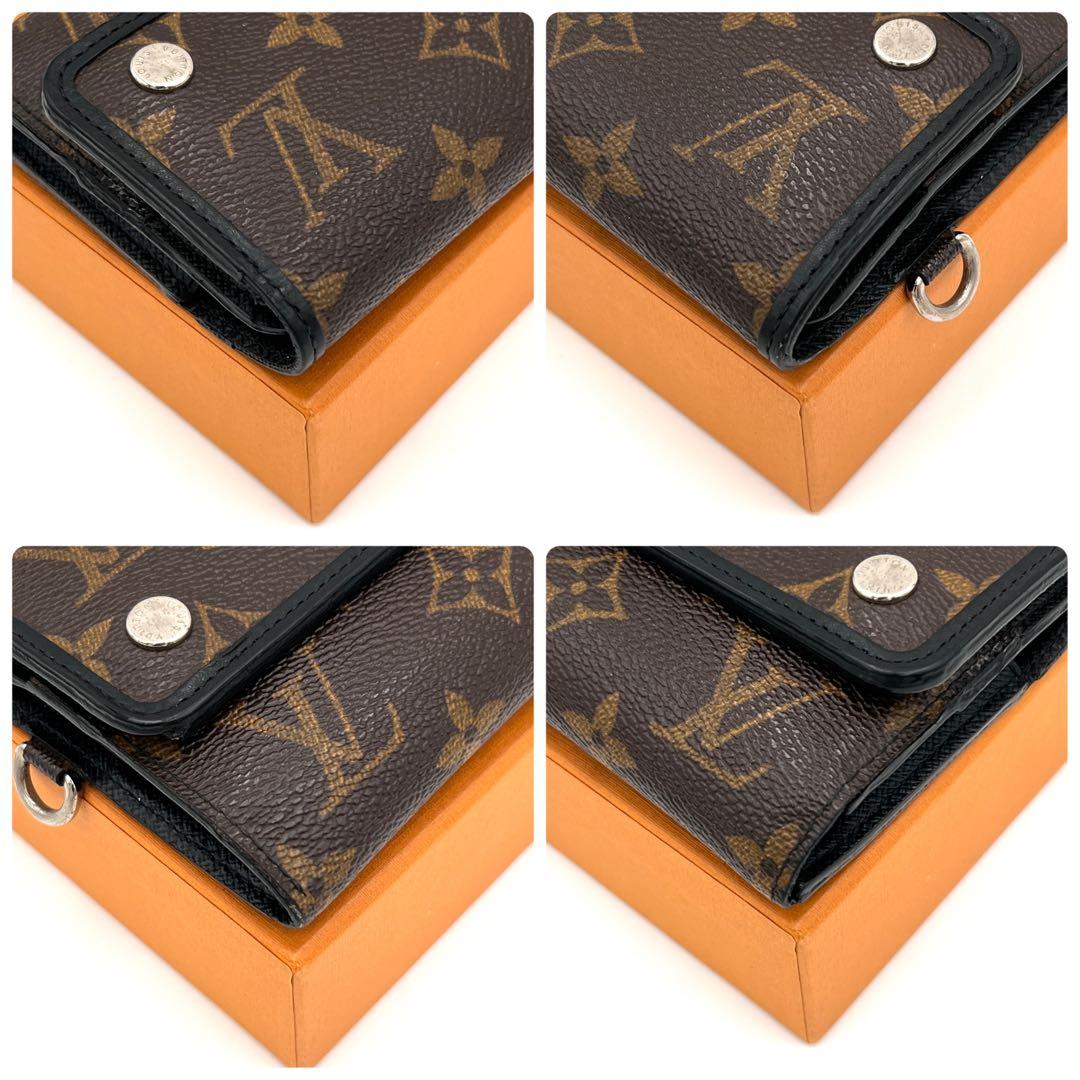 【美品】ルイヴィトン モノグラム マカサー チェーン コンパクト 三つ折り財布