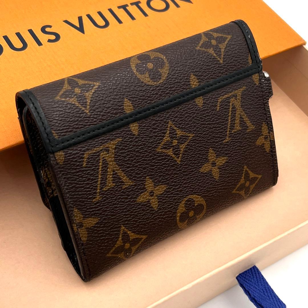 【美品】ルイヴィトン モノグラム マカサー チェーン コンパクト 三つ折り財布