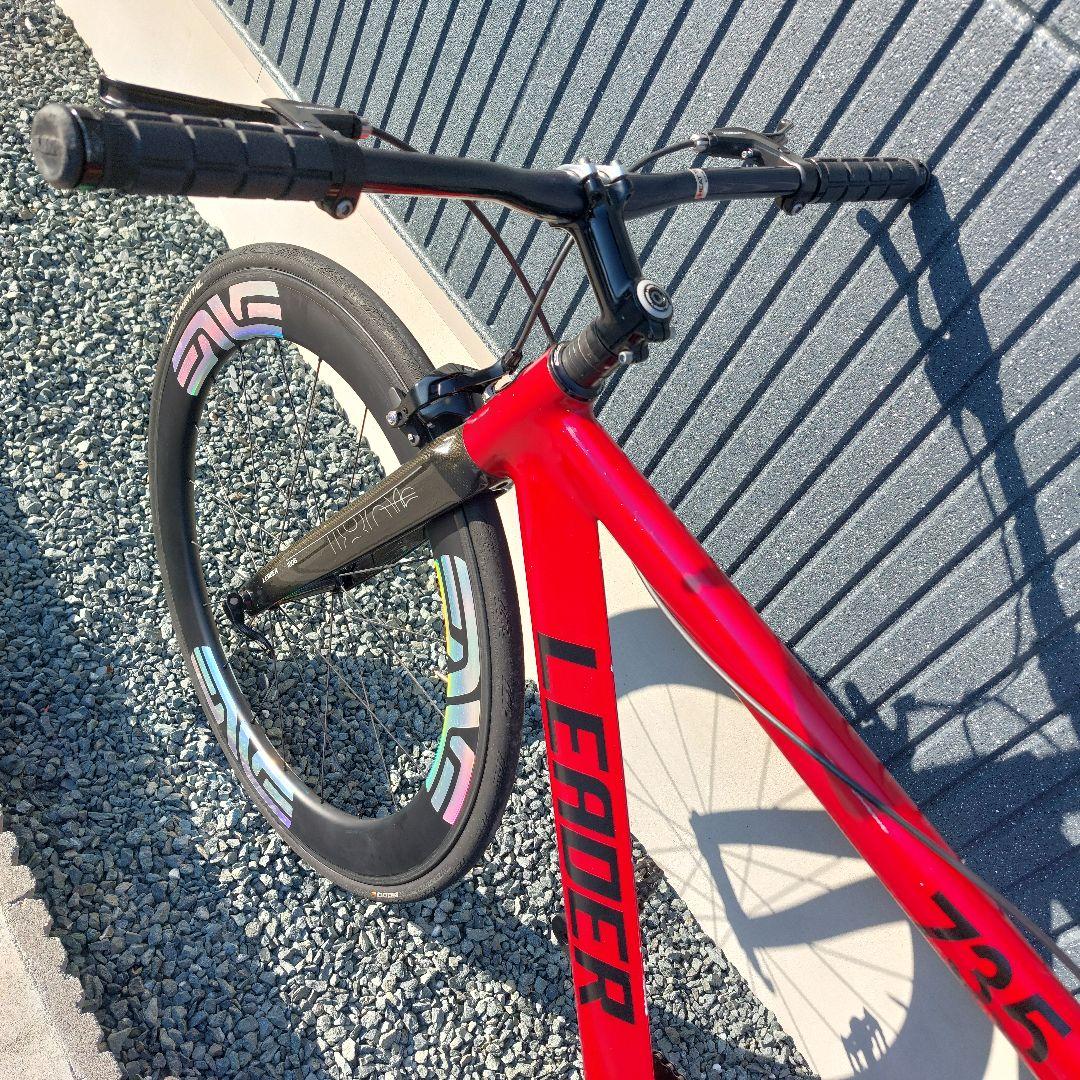 【送料込み】LEADER BIKE 735 65mmカーボンホイール 完成車体