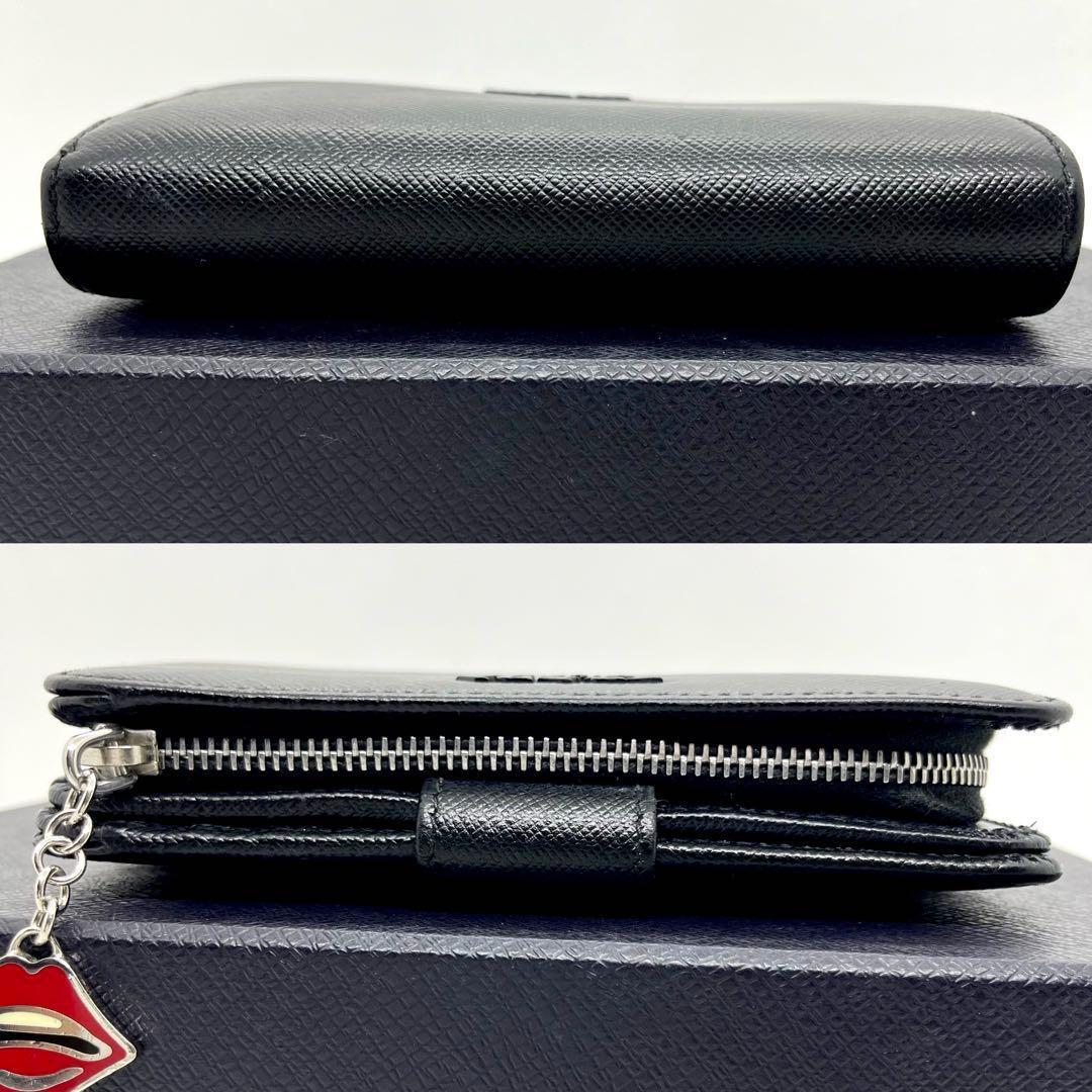 入手困難/極美品✨プラダ 二つ折り 財布 サフィアーノ シャイン キスマーク