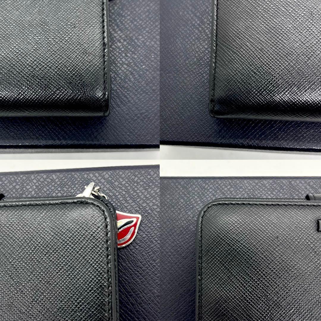 入手困難/極美品✨プラダ 二つ折り 財布 サフィアーノ シャイン キスマーク