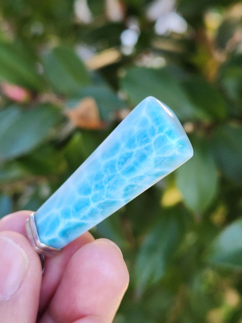 週末限定価格 ラリマー 三角形ペンダントネックレス