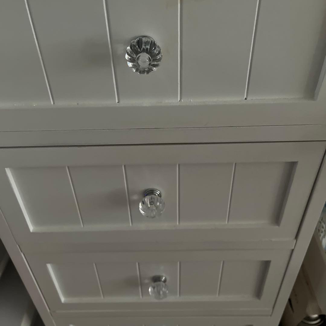 ロマプリ５段クリスタル調ハンドルチェスト