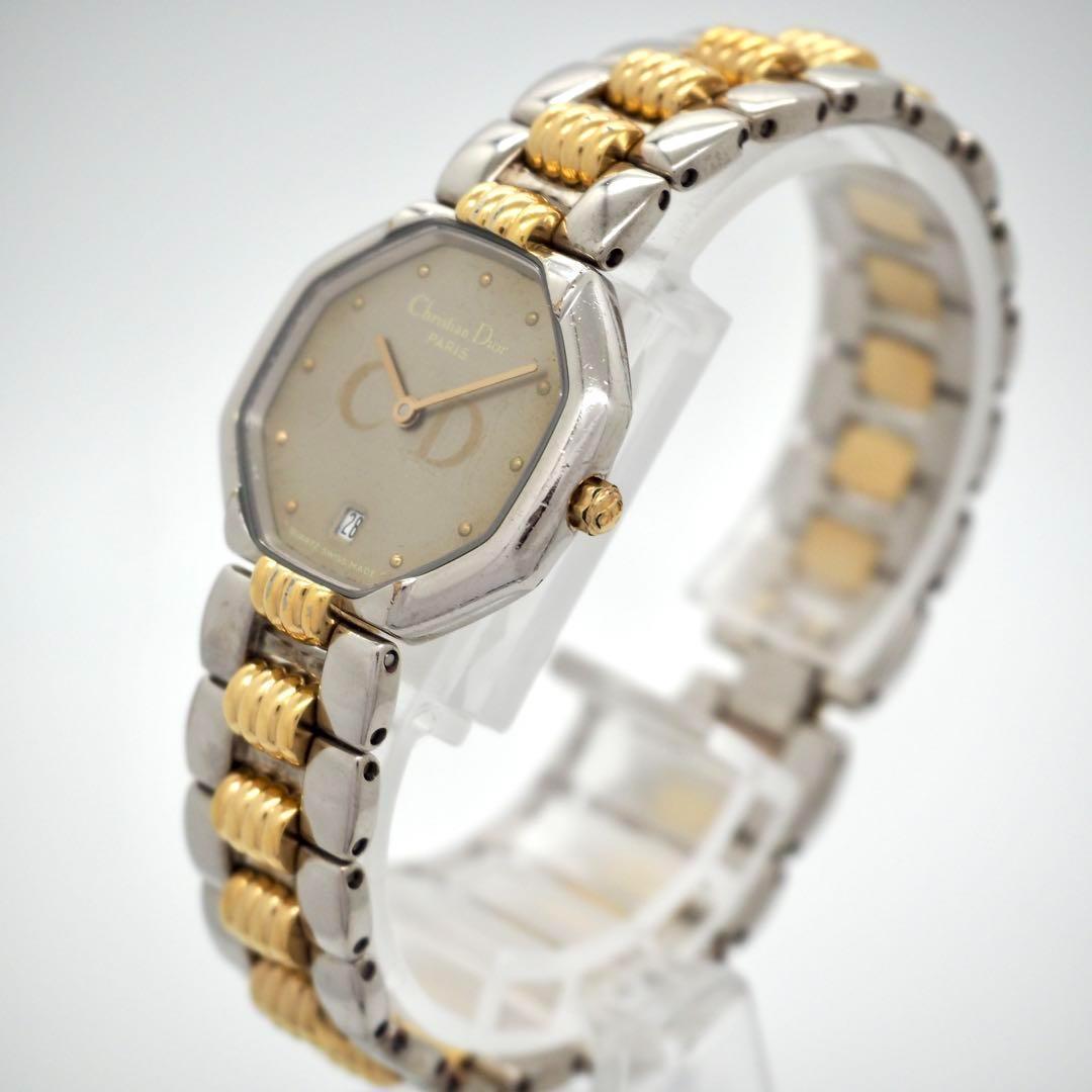 499 クリスチャンディオール　レディース　時計　オクタゴン　コンビ　デイト