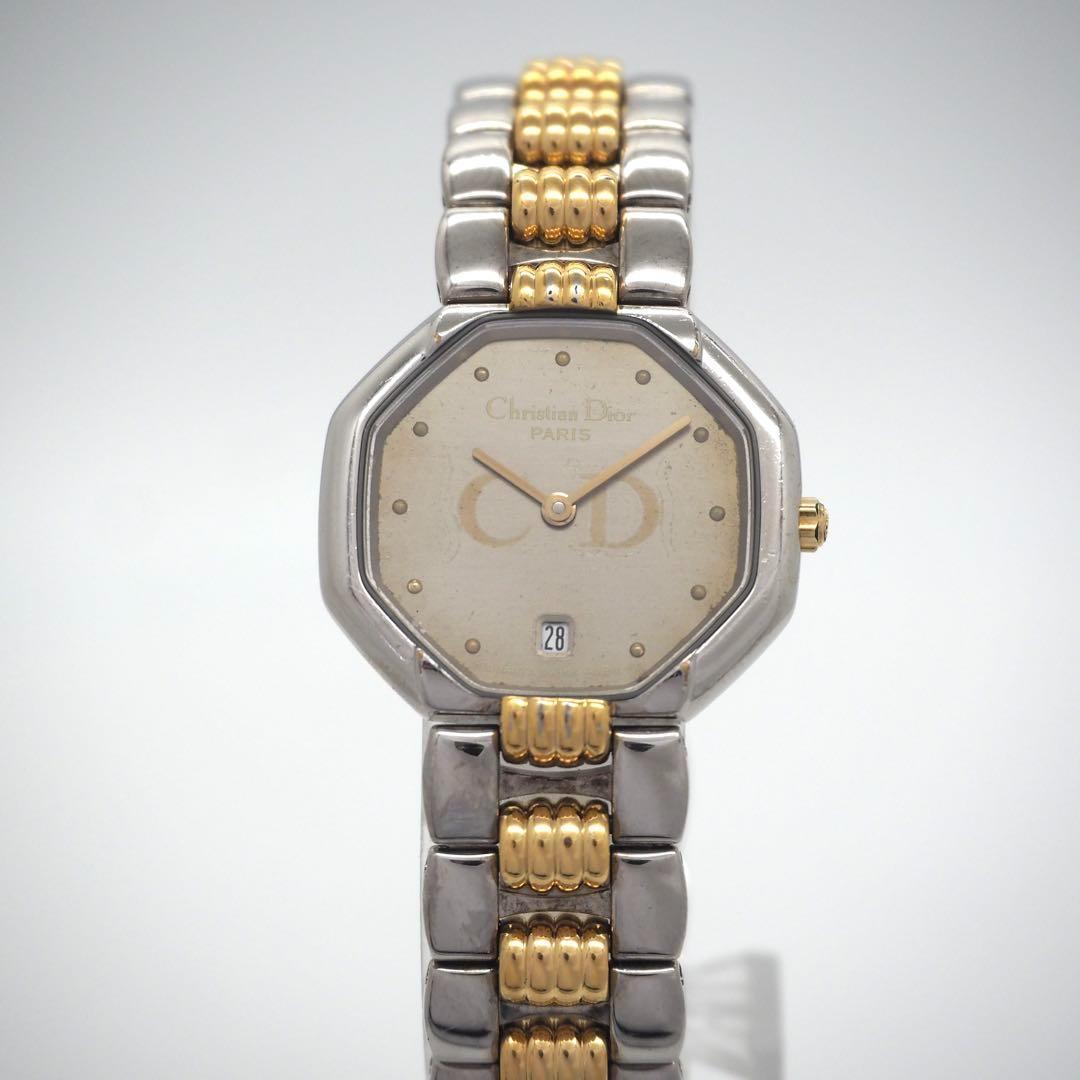 499 クリスチャンディオール　レディース　時計　オクタゴン　コンビ　デイト