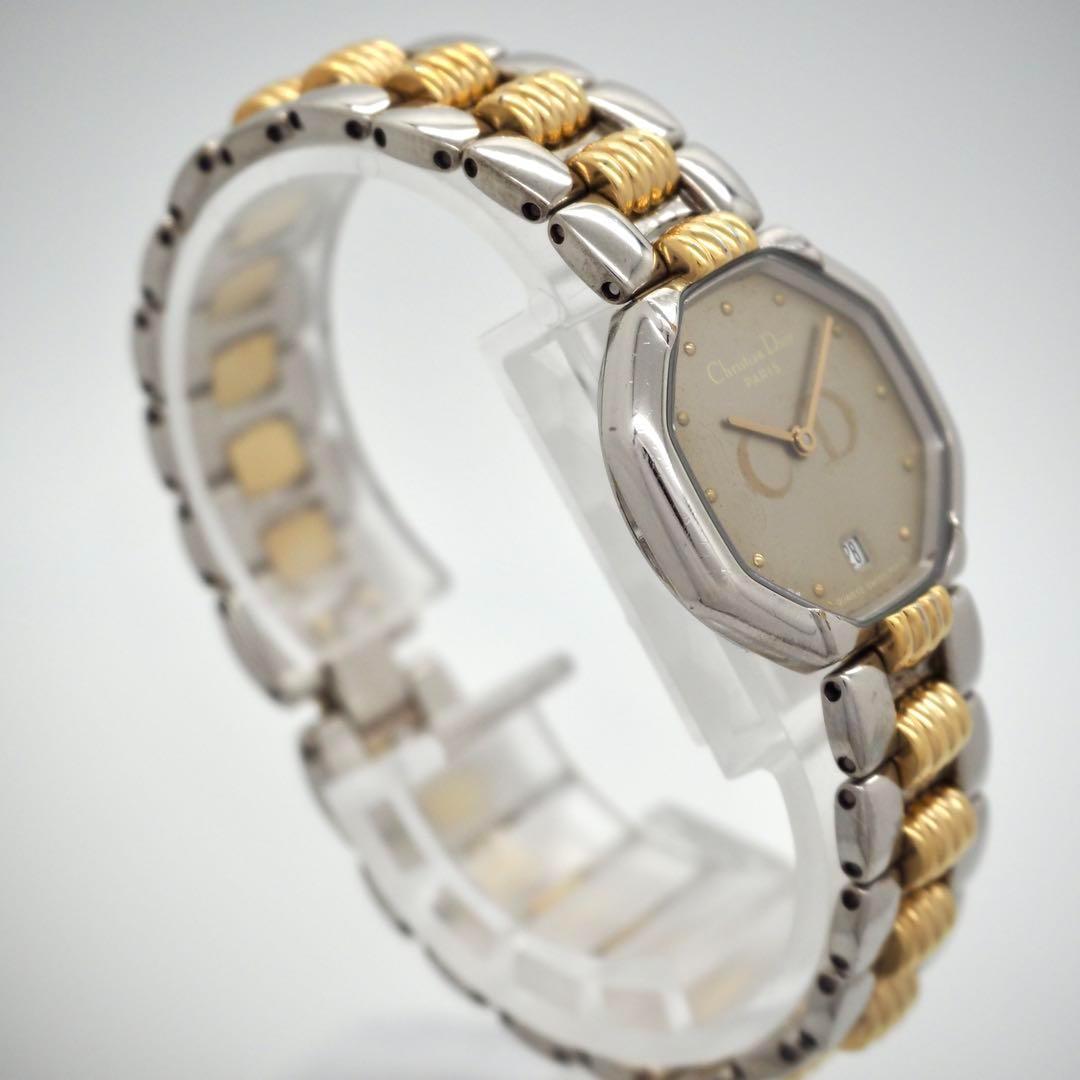 499 クリスチャンディオール　レディース　時計　オクタゴン　コンビ　デイト