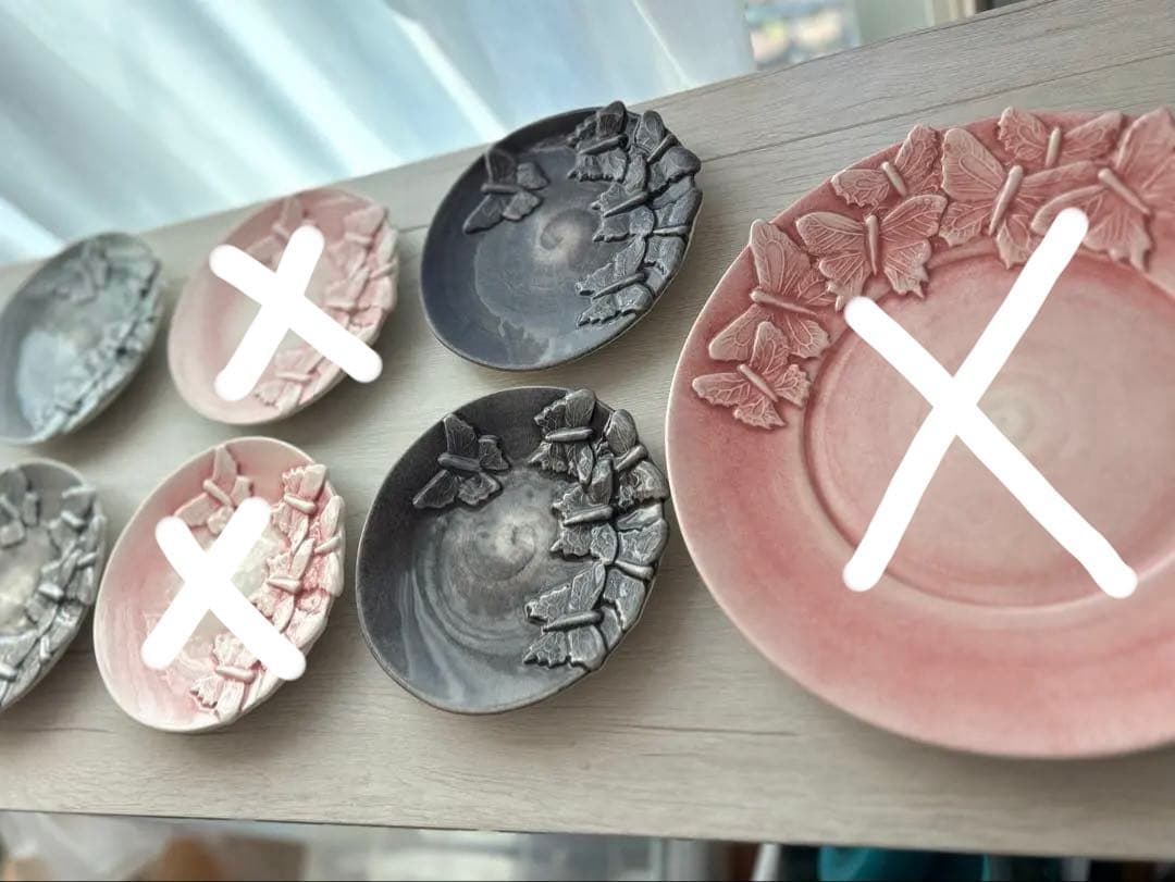 Rikako マテュース バタフライ プレート 4枚セット