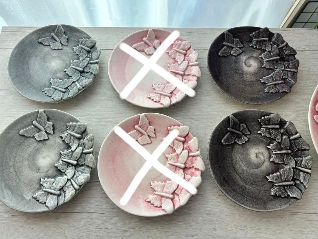 Rikako マテュース バタフライ プレート 4枚セット