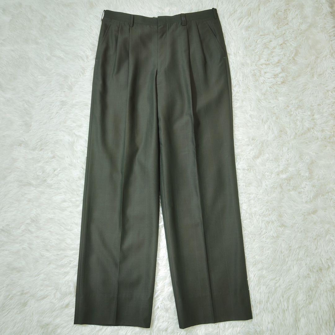 ジバンシィ　スーツセットアップ　シングル　ダークグリーン系　オリジナルロゴボタン