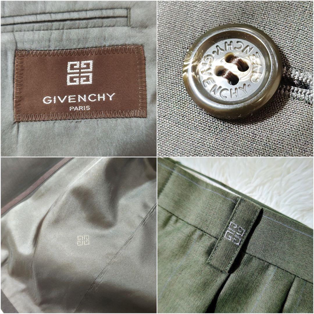 ジバンシィ　スーツセットアップ　シングル　ダークグリーン系　オリジナルロゴボタン