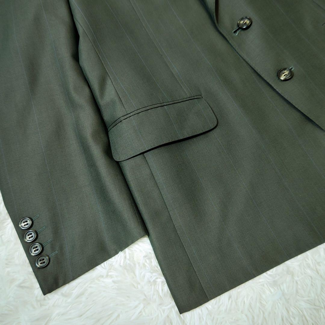 ジバンシィ　スーツセットアップ　シングル　ダークグリーン系　オリジナルロゴボタン