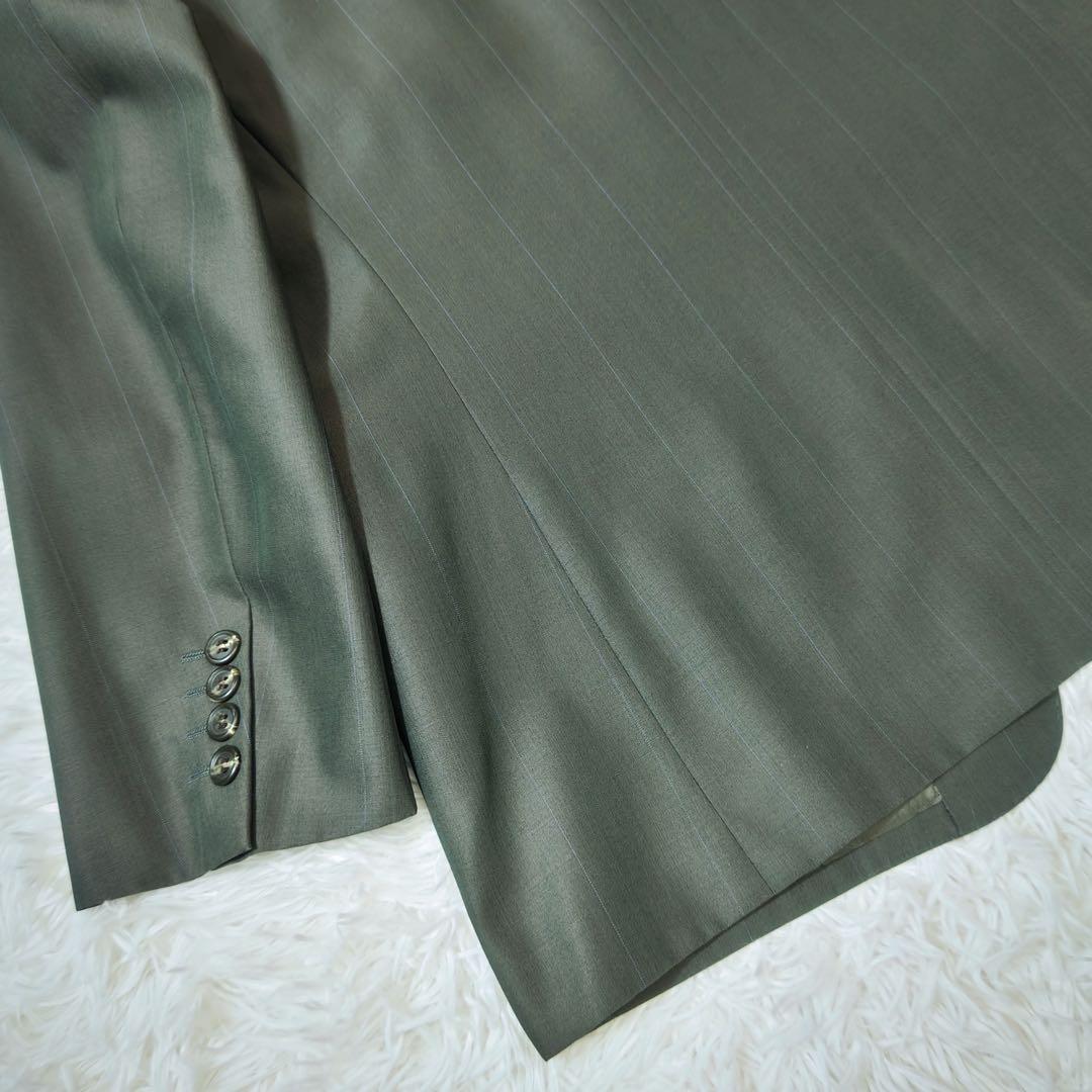 ジバンシィ　スーツセットアップ　シングル　ダークグリーン系　オリジナルロゴボタン