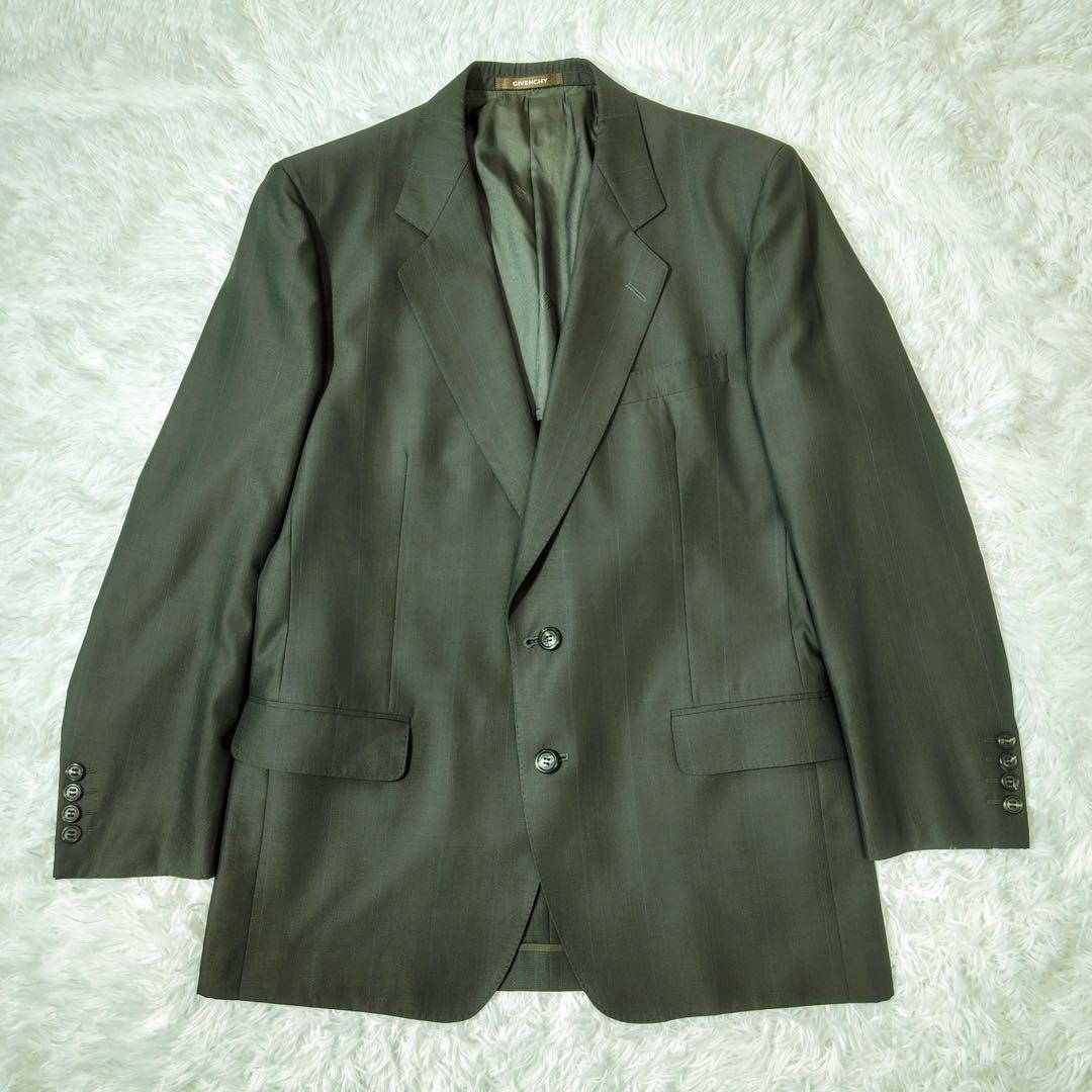 ジバンシィ　スーツセットアップ　シングル　ダークグリーン系　オリジナルロゴボタン