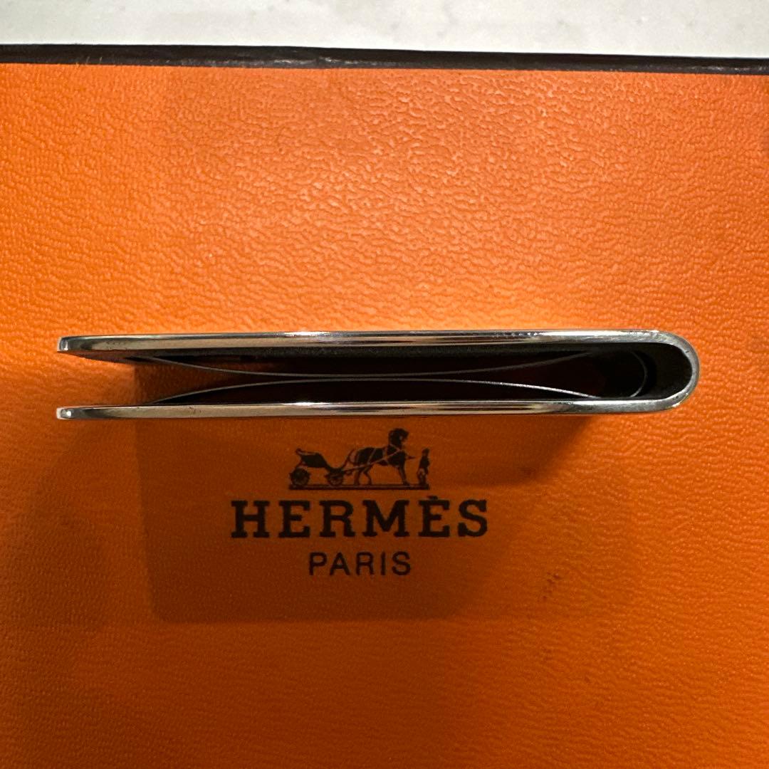 美品　HERMES エクリプス エヴリン　シルバー　Ｈロゴ マネークリップ