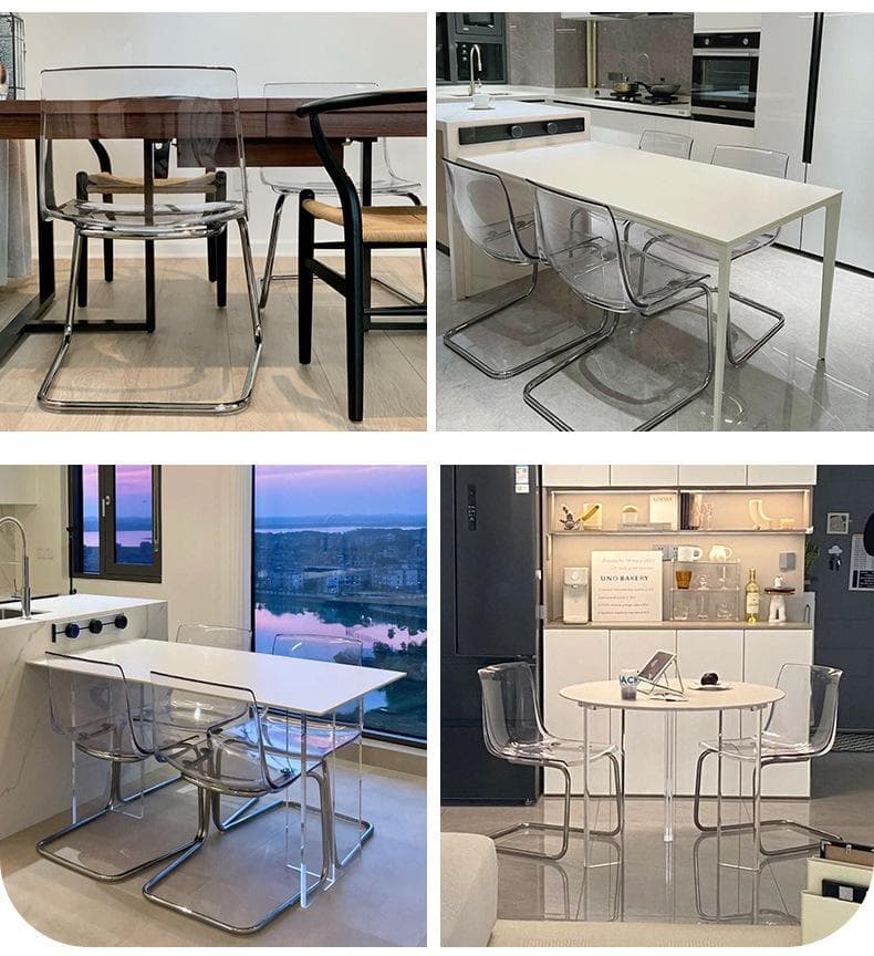 2脚セット ダイニングチェア クリア色 トーネットチェア風 透明 アクリル