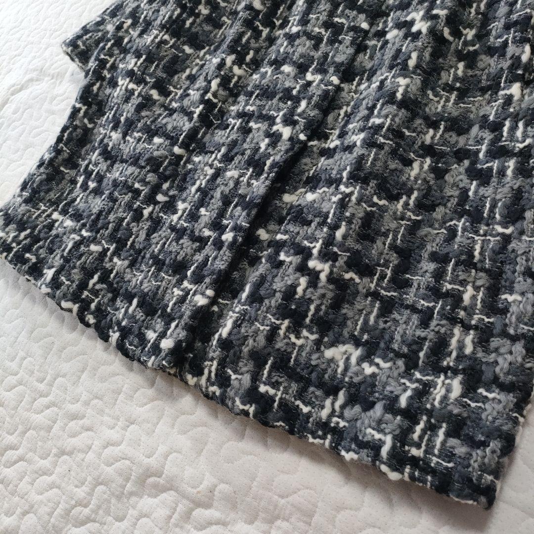 新品✨ドルチェ＆ガッバーナ　ウールツイードノーカラーコート　グレー　40