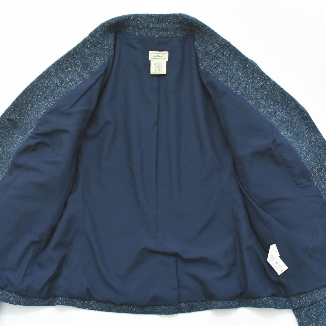 エルエルビーン テーラードジャケット ブレザー ヘリンボーン柄 ライトブルー ♪