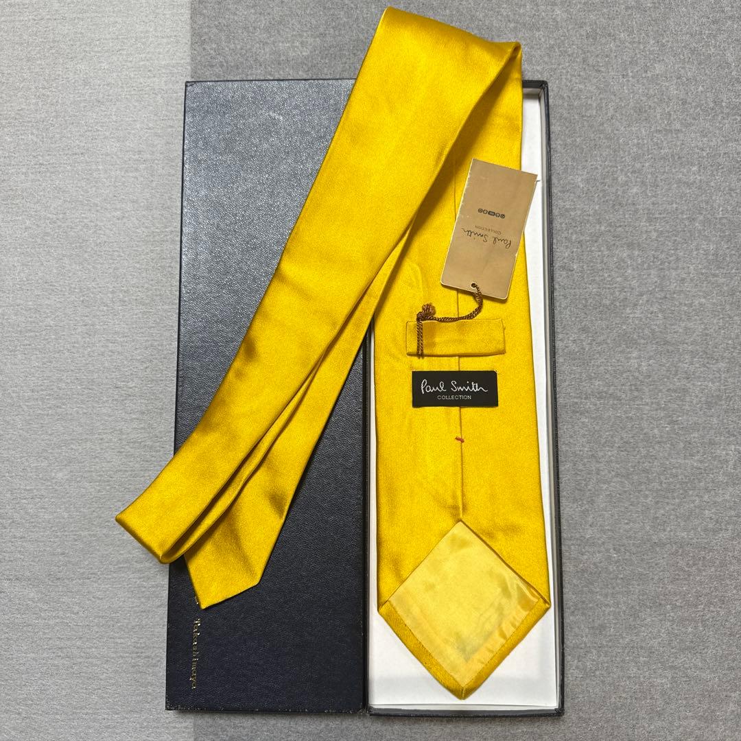 極美品　ポールスミス　ネクタイ　金　黄色　無地　派手　結婚式