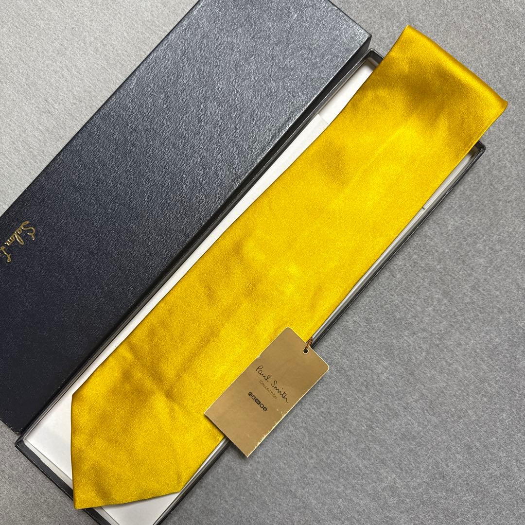 極美品　ポールスミス　ネクタイ　金　黄色　無地　派手　結婚式