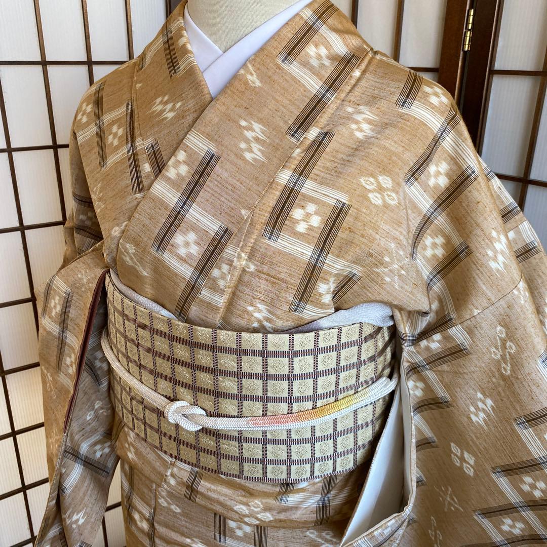 米沢琉球紬　ぜんまい真綿　琉球模様