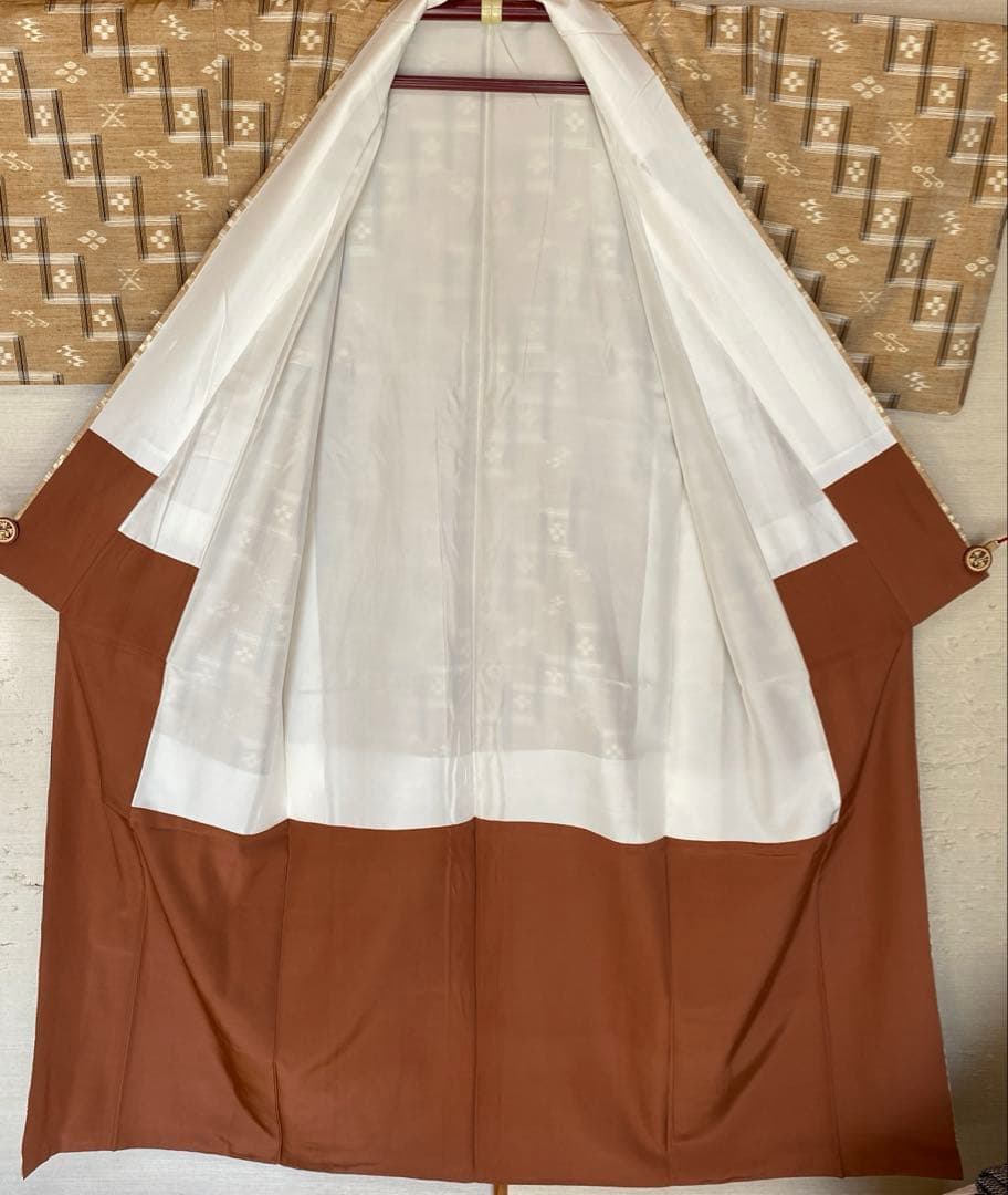 米沢琉球紬　ぜんまい真綿　琉球模様