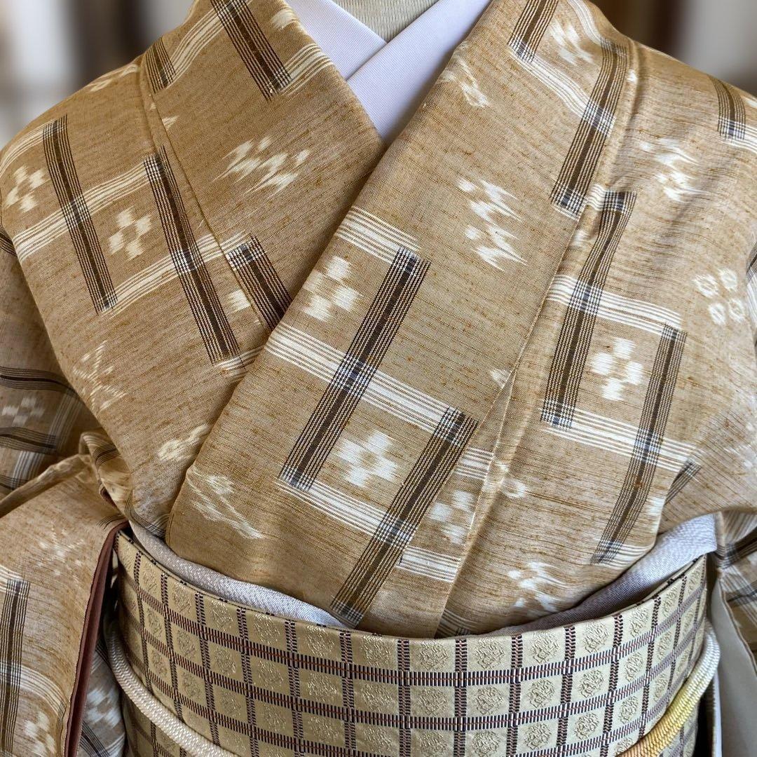 米沢琉球紬　ぜんまい真綿　琉球模様